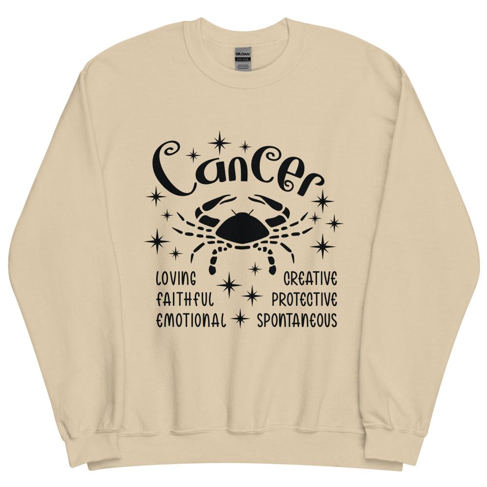 Cancer Zodiac Positive Traits Sweatshirt - Sand Color - https://ascensionemporium.net